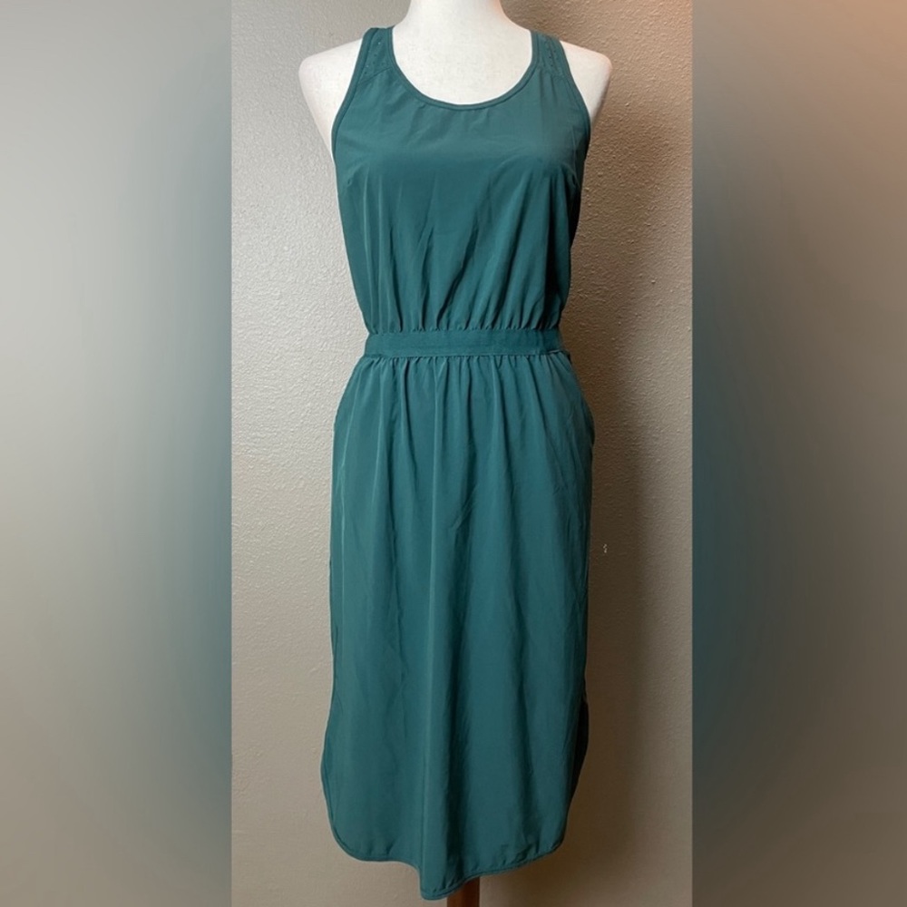 Zella Mix It Performance Hi-Low Deep Forest Green Tank Dress Medium